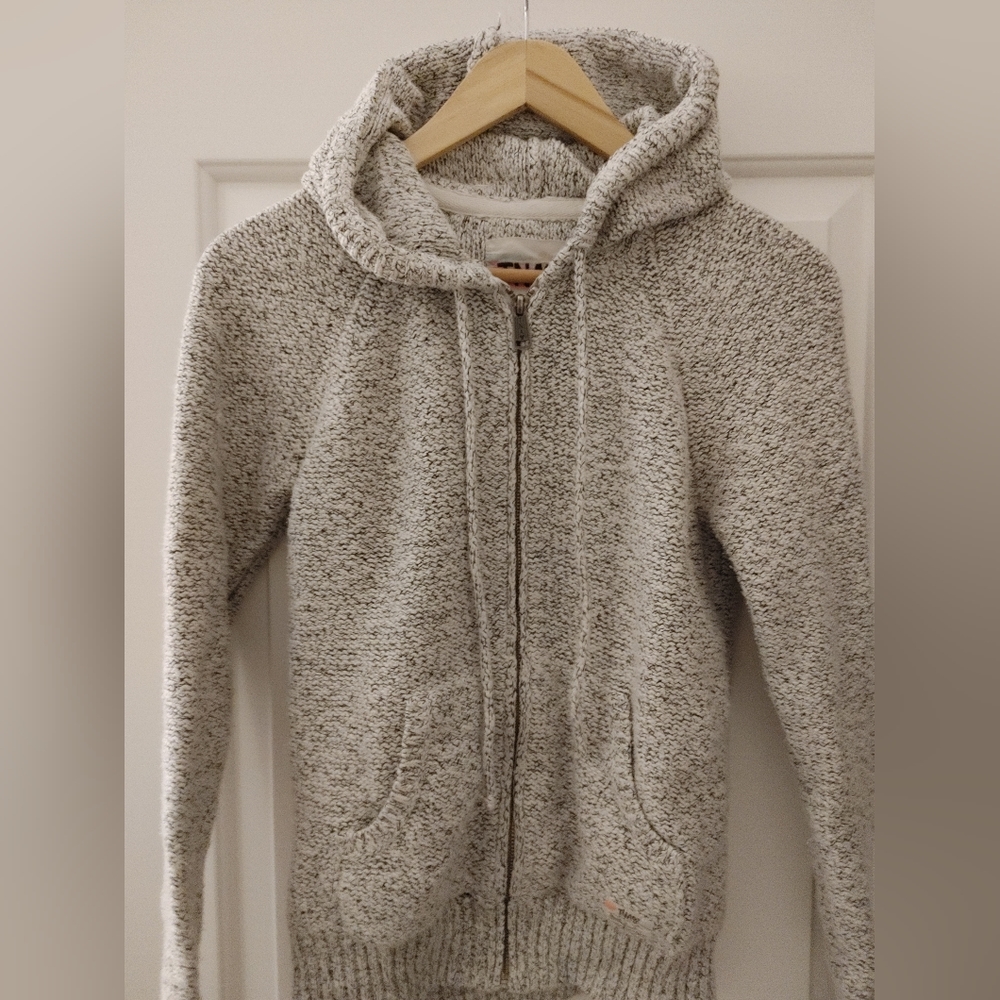 Cozy Heathered Zip-Up Hoodie - Cream